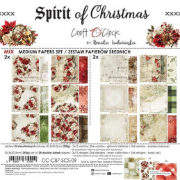 Craft O'Clock - Papirpakke 20x20 - Spirit Of Christmas - Mix - CC-C87-SCS-09