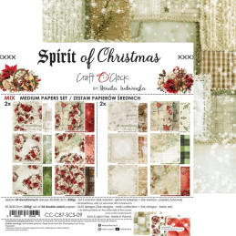 Craft O'Clock - Papirpakke 20x20 - Spirit Of Christmas - Mix - CC-C87-SCS-09