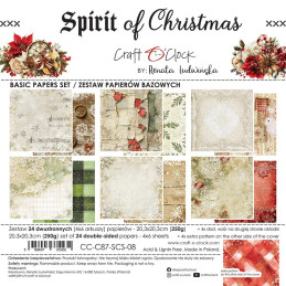 Craft O'Clock - Papirpakke 20x20 - Spirit Of Christmas - Mix - CC-C87-SCS-09