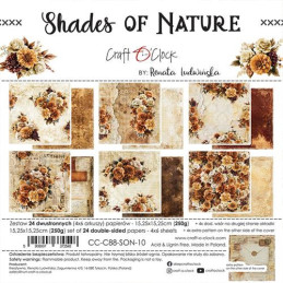 Craft O'Clock - Papirpakke 15x15 - Shades Of Nature - CC-C88-SON-10
