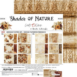 Craft O'Clock - Papirpakke 20x20 - Shades Of Nature - Mix - CC-C88-SON-09