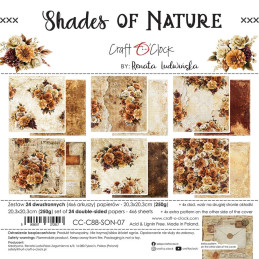Craft O'Clock - Papirpakke 20x20 - Shades Of Nature - Mix - CC-C88-SON-09