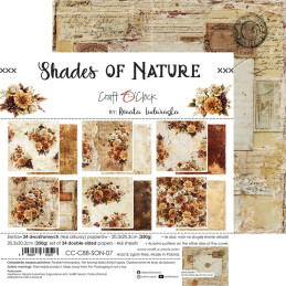 Craft O'Clock - Papirpakke 20x20 - Shades Of Nature - Mix - CC-C88-SON-09