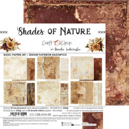 Craft O'Clock - Papirpakke 20x20 - Shades Of Nature - Mix - CC-C88-SON-09