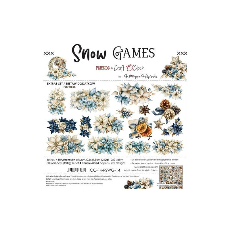 Craft O'Clock - Extras Set - Snow Games - Flowers - CC-F44-SWG-14