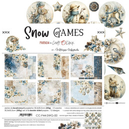 Craft O'Clock - Papirpakke 30x30 - Snow Games - CC-F44-SWG-00