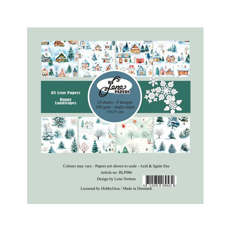By Lene - Papirpakke 15x15 - Happy Landscapes - BLP086