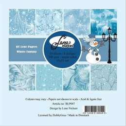 By Lene - Papirpakke 15x15 - Winter Fantasy - BLP087