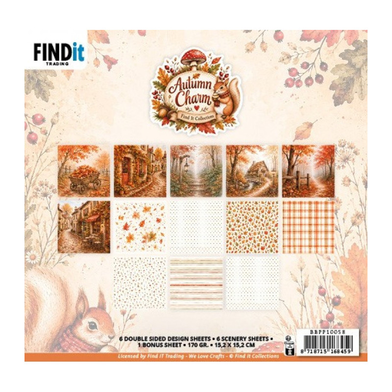 Find It Collection -  Papirpakke 6x6 - Autumn Charm - BBPP10058