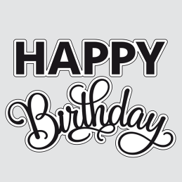 Design5 - HAPPY Birthday m. Skygge - D500315D