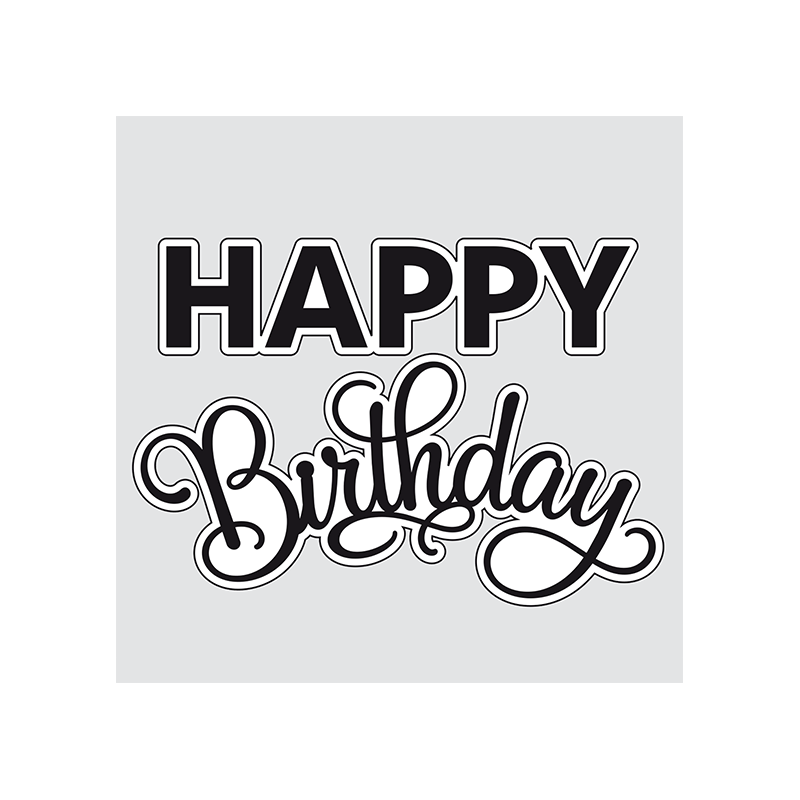 Design5 - HAPPY Birthday m. Skygge - D500315D