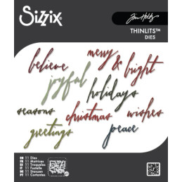 Sizzix - Tim Holtz - Thinlits Die - Classic Holiday Handwriting - 660979