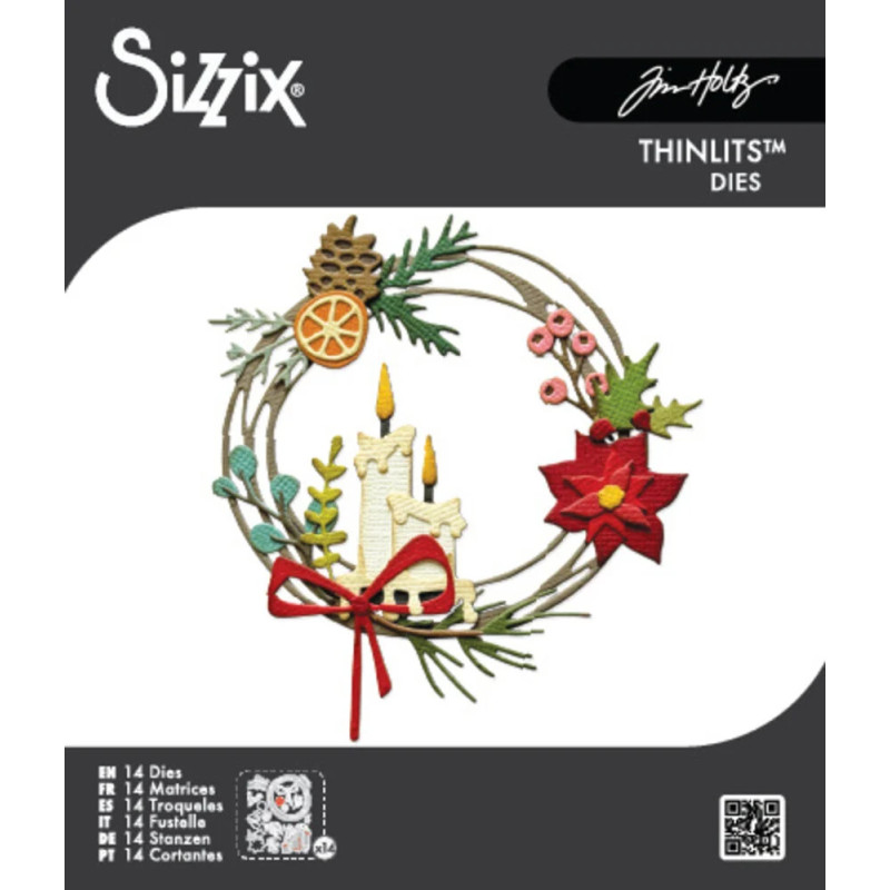 Sizzix - Tim Holtz - Thinlits Die - Vault Festive Wreath - 666715