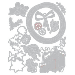 Sizzix - Tim Holtz - Thinlits Die - Vault Festive Wreath - 666715