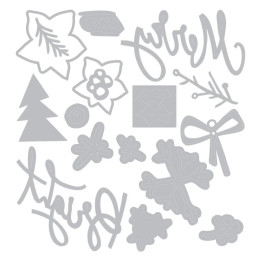 Sizzix - Tim Holtz - Thinlits Die + 2D embossing Folder - Vault Side-Order Merry + Bright - 667248