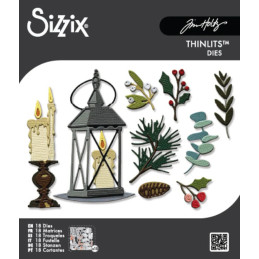 Sizzix - Tim Holtz - Thinlits Die - Vault Winter Candlelight - 667254