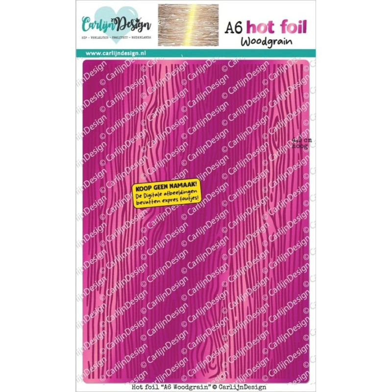 CarlijnDesign - Hot Foil Plate - A6 Woodgrain - CDHF-0090