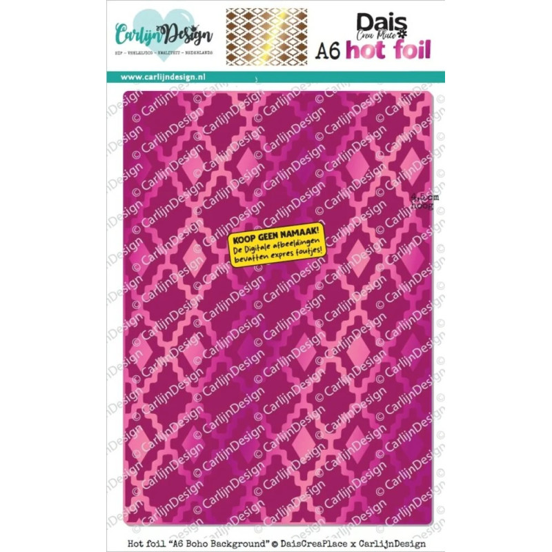 CarlijnDesign - Hot Foil Plate - A6 Boho Background - CDHF-0093