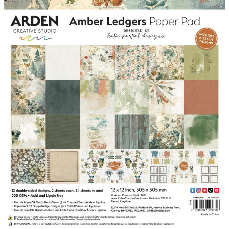 Arden Creative Studio - Papirblok 30x30 - Amber Ledgers - ACSPP0031