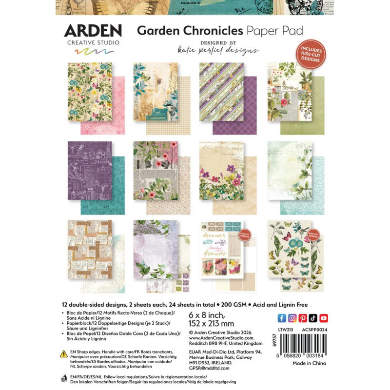 Arden Creative Studio - Papirpakke 15x20 - Amber Ledgers - ACSPP0033