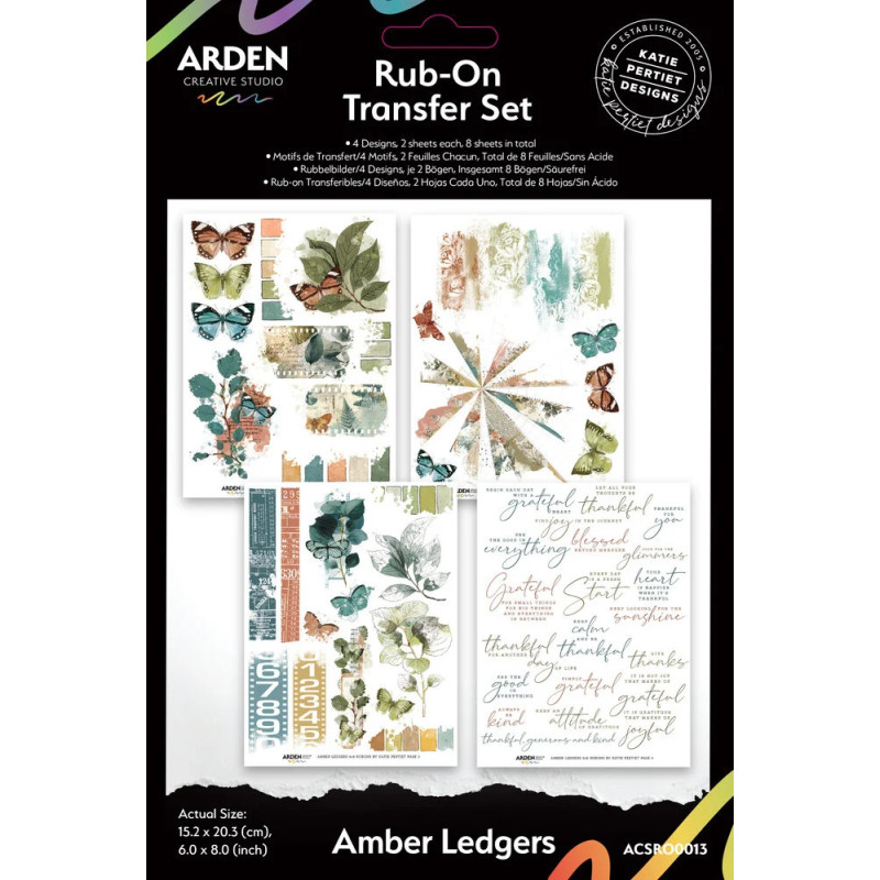 Arden Creative Studio - Rub-On Transfer Set - Amber Ledgers - ACSRO0013
