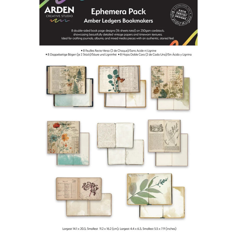 Arden Creative Studio - Ephemera Pack - Amber Ledgers - Bookmakers - ACSEP0018
