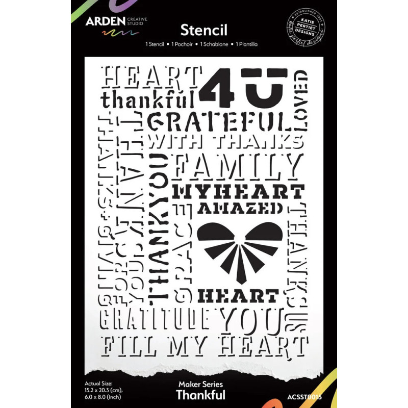 Arden Creative Studio - Stencil - Maker Series - Thankful - ACSST0015