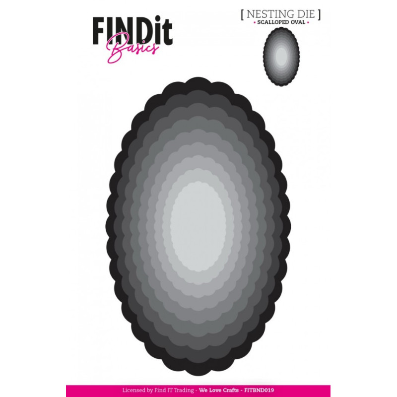 FINDit Basics - Nesting Dies - Scalloped Oval - FITBND019