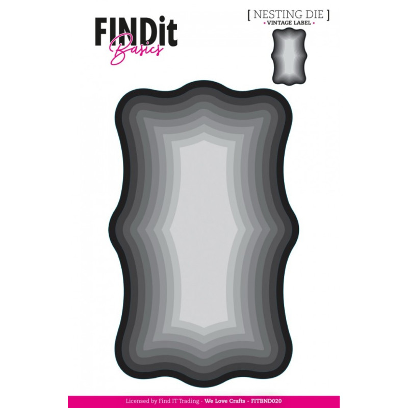 FINDit Basics - Nesting Dies - Vintage Label - FITBND020
