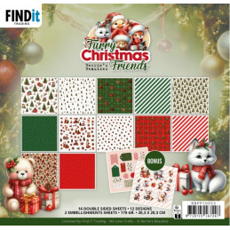 Berries Beauties - Papirblok - Furry Christmas Friends - BBPP10053