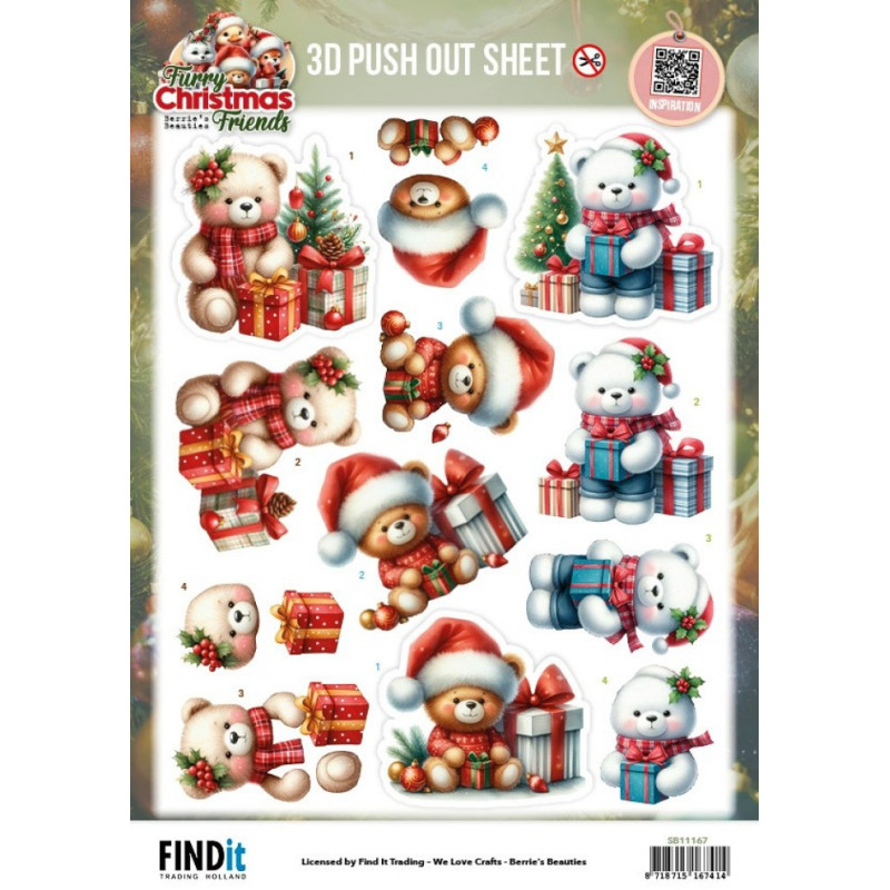 Pushout - Berries Beauties - Furry Christmas Friends - Christmas Bear - SB11167