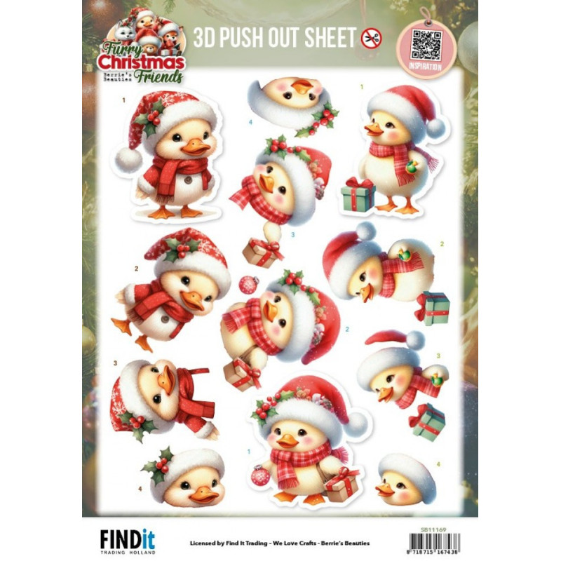 Pushout - Berries Beauties - Furry Christmas Friends - Christmas Funny Duck - SB11169