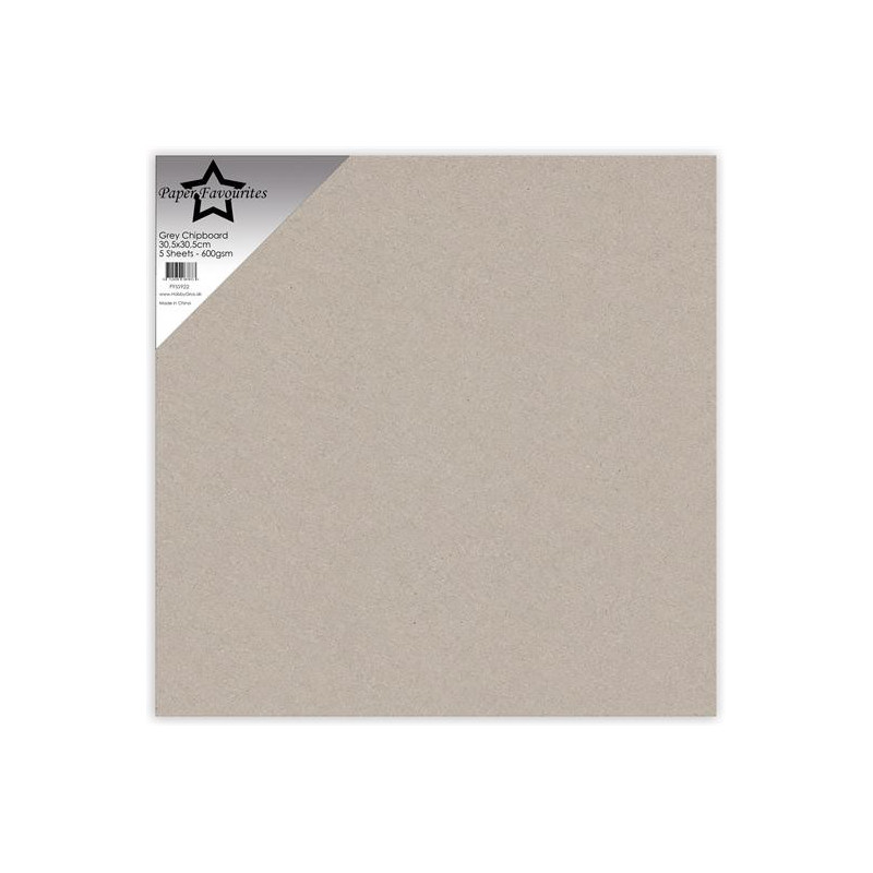 Paper Favourites - Grey Chipboard 30.5x30.5cm - PFSS922
