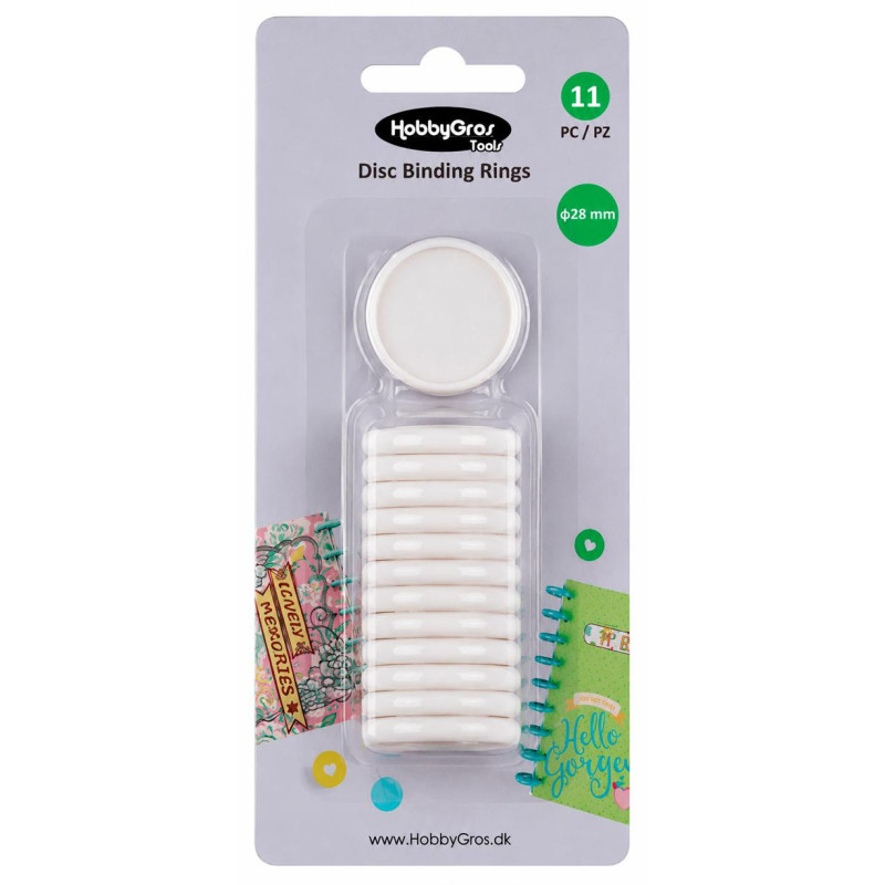 Hobbygros Tools - Disc Binding Rings White - HGT052