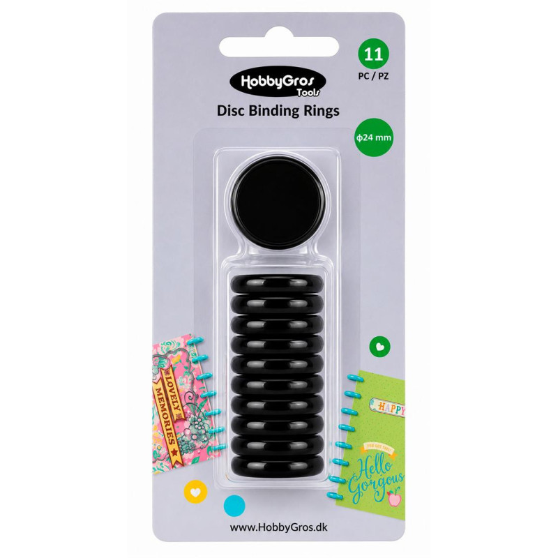 Hobbygros Tools - Disc Binding Rings Black - HGT053