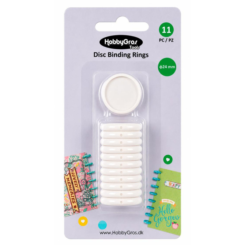 Hobbygros Tools - Disc Binding Rings White - HGT054