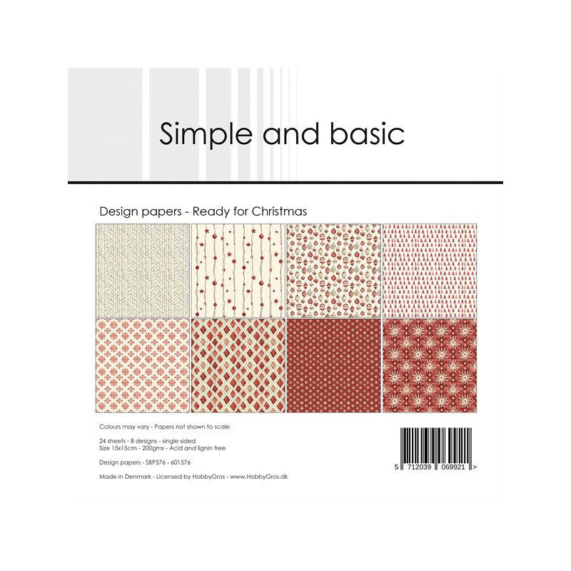 Simple And Basic - Papirpakke 15x15 - Ready For Christmas - SBP576