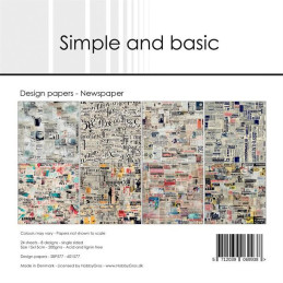 Simple And Basic - Papirpakke 15x15 - Newspaper - SBP577