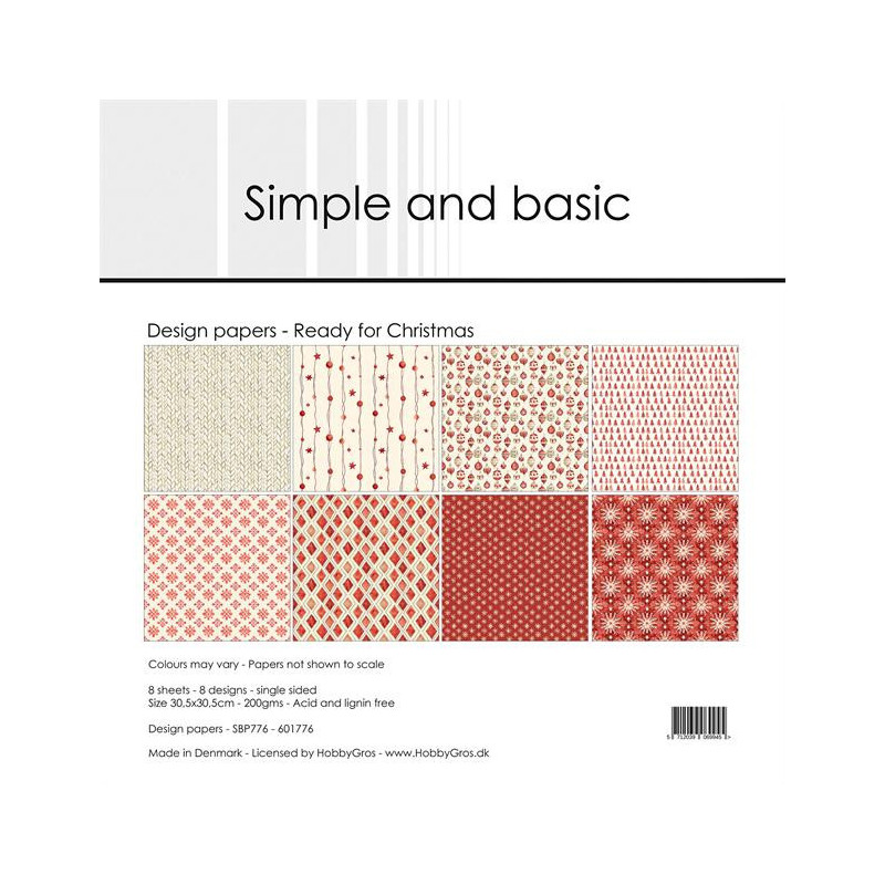 Simple And Basic - Papirpakke 30.5x30.5 - Ready For Christmas - SBP776