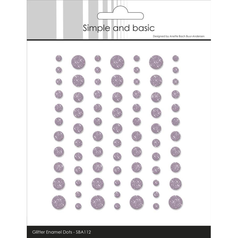 Simple And Basic - Gliter Enamel Dots - Heather