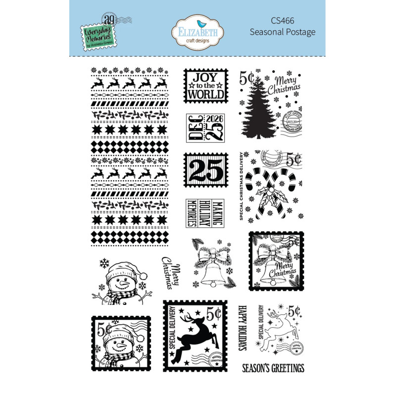 Elizabeth Craft Designs - Stamps - Everyday Memories - Seasonal Postage