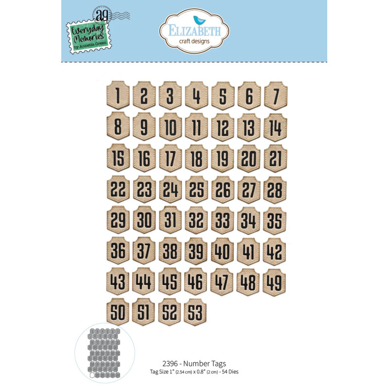 Elizabeth Craft Designs - Everyday Memories - Number Tags