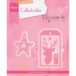 Marianne Design - Collectables - Giftwrapping - Karins Deer, Stars & Tag - COL1442