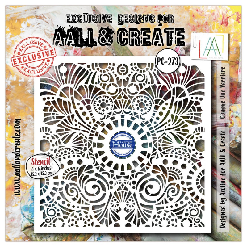AALL And Create - Stencil - Dentelle Florale - Comme Une Verrière - AALL-PC-273