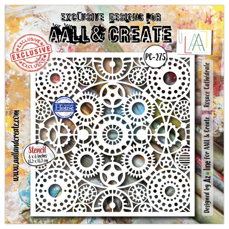 AALL And Create - Stencil - Dentelle Florale - Rosace Cathédrale - AALL-PC-275