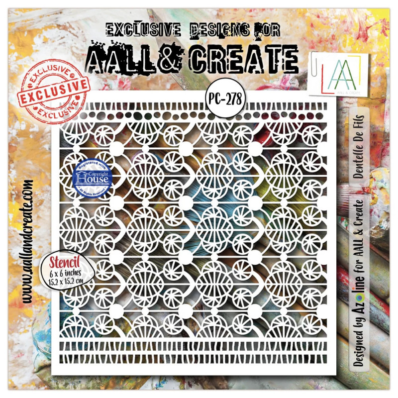 AALL And Create - Stencil - Dentelle Florale - Dentelle De Fils - AALL-PC-278