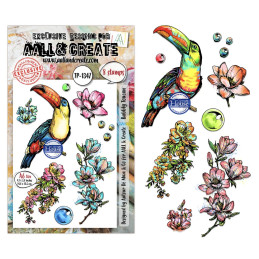 AALL And Create - Stamp Set A6 - Hearted Nature - Bubbly Toucan - AALL-TP-1347
