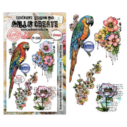 AALL And Create - Stamp Set A6 - Hearted Nature - Parrot Song - AALL-TP-1348