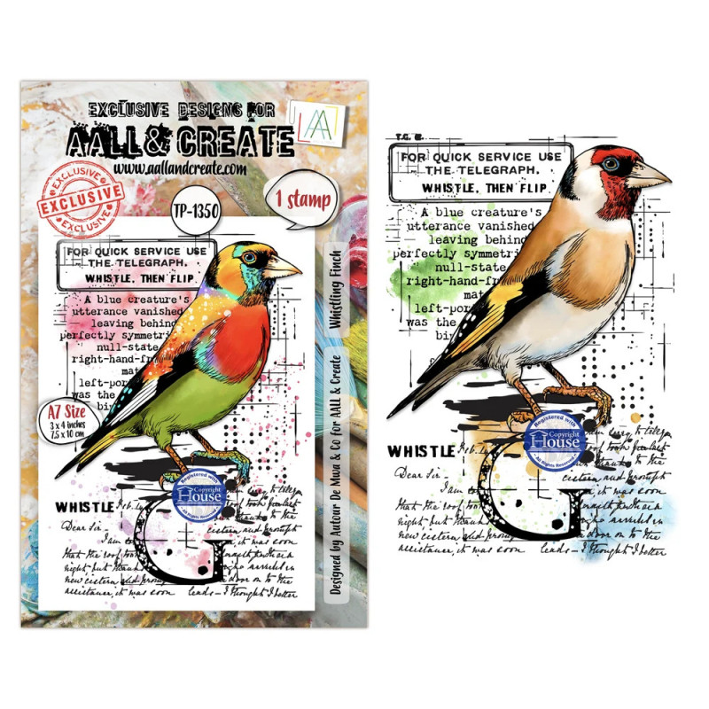 AALL And Create - Stamp Set A7 - Hearted Nature - Whistling Finch - AALL-TP-1350