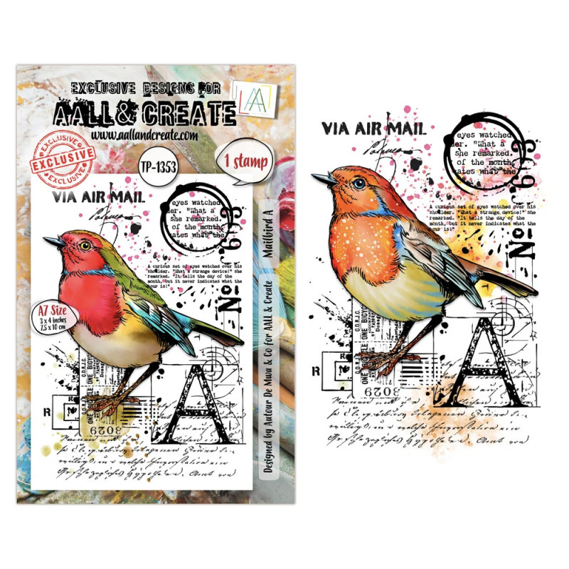 AALL And Create - Stamp Set A7 - Hearted Nature - Mailbird A - AALL-TP-1353
